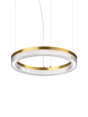 Závěsné světlo IDEAL LUX LED Crown, průměr 40 cm, mosaz, kov Poslední Šance