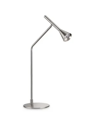 LED stolní lampa IDEAL LUX Diesis, niklová, výška 65 cm, s stmívačem Top Prodej