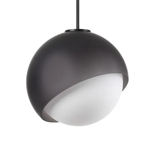 Závěsné světlo IDEAL LUX Bloom, Ø 30 cm, černé, kov/sklo Výprodej