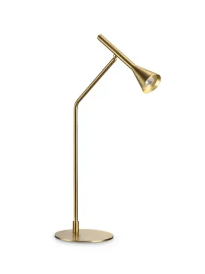 Super Cena LED stolní lampa IDEAL LUX Diesis, mosaz, výška 65 cm, stmívač