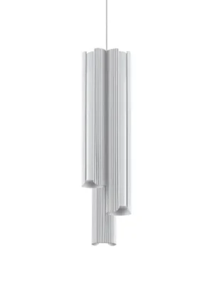 Závěsné světlo IDEAL LUX LED Dorica, bílá, Ø 9 cm, kovová, 3žárovková Výhodná Nabídka