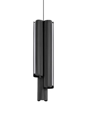 Přímo Od Výrobce Závěsné světlo IDEAL LUX Dorica, černé, Ø 9 cm, kovové, 3 žárovky