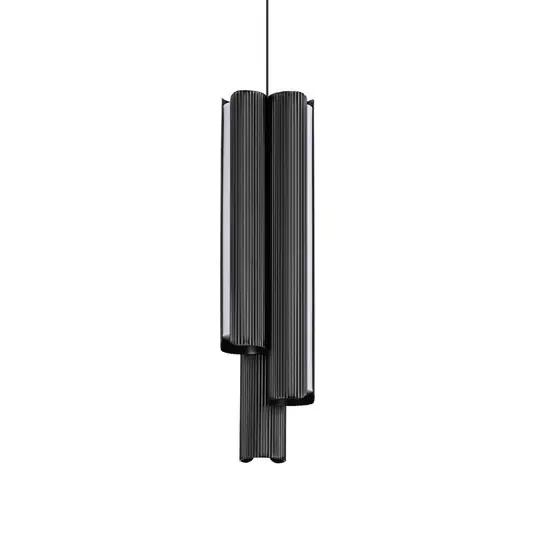 Přímo Od Výrobce Závěsné světlo IDEAL LUX Dorica, černé, Ø 9 cm, kovové, 3 žárovky