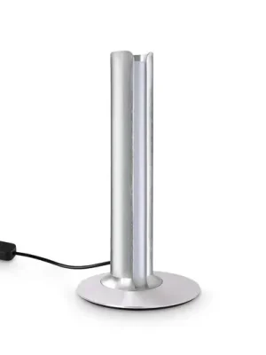 LED stolní lampa IDEAL LUX Dorica, ocelová barva, výška 25 cm Autentický