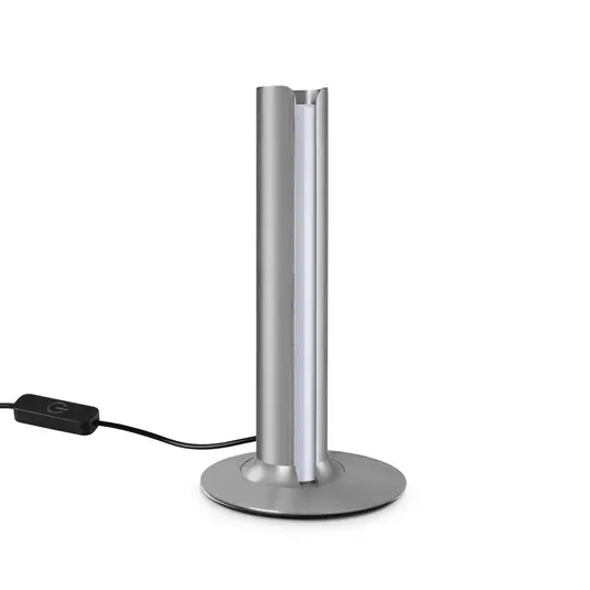 Aktuální LED stolní lampa IDEAL LUX Dorica, šedá, výška 25 cm