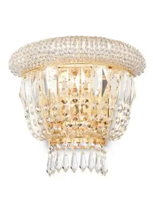 Nástěnné světlo IDEAL LUX Dubai, mosaz/čirý, šířka 25 cm, křišťál Akční Nabídka