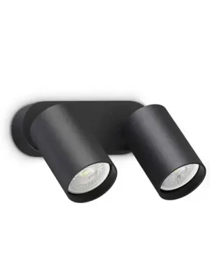Levný Nástěnné bodové svítidlo IDEAL LUX Dynamite Round, černý, 16,5 cm, 2 žárovky