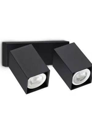 Nástěnné bodové svítidlo IDEAL LUX Dynamite Square, černý, 16,5 cm, 2 žárovky Sleva