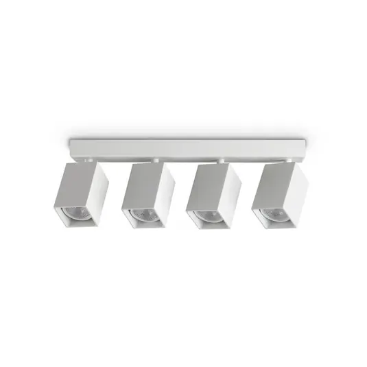 Speciální Cena Stropní bodové světlo IDEAL LUX Dynamite Square, bílý, 38 cm, 4 žárovky