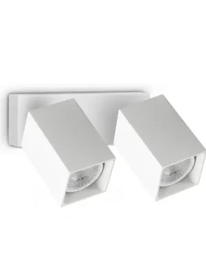 Nástěnné bodové svítidlo IDEAL LUX Dynamite Square, bílý, 16,5 cm, 2 žárovky Levný