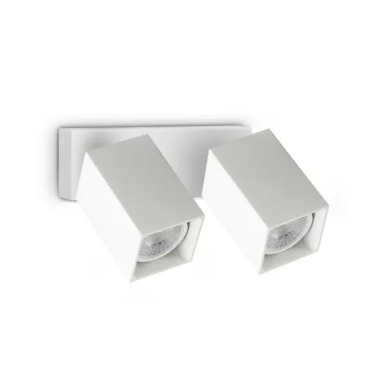 Nástěnné bodové svítidlo IDEAL LUX Dynamite Square, bílý, 16,5 cm, 2 žárovky Levný