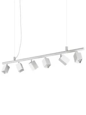 Závěsné světlo IDEAL LUX Dynamite Square, bílé, 6žárovkové Tovární Cena