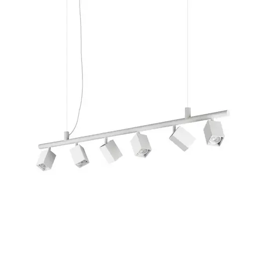 Závěsné světlo IDEAL LUX Dynamite Square, bílé, 6žárovkové Tovární Cena