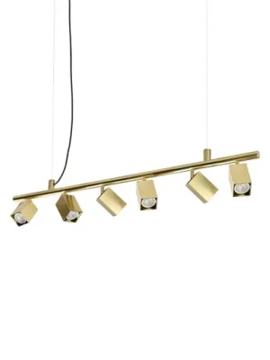 Nová Kolekce Závěsné světlo IDEAL LUX Dynamite Square, mosaz, 6žárovkové