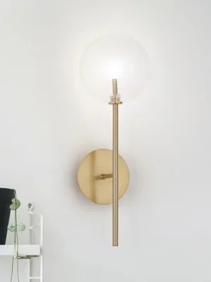 Značkový Nástěnné světlo IDEAL LUX Equinoxe, mosaz/jantar, výška 45 cm