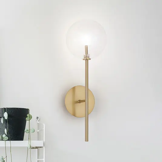 Nástěnné světlo IDEAL LUX Equinoxe, mosaz/čirá, výška 45 cm Ihned K Objednání