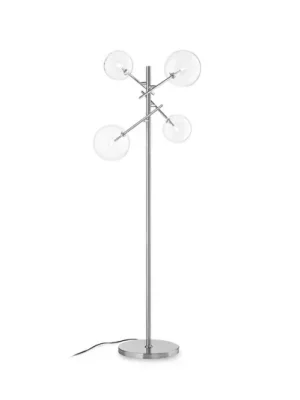 Stojací lampa IDEAL LUX Equinoxe, chrom/čirá, výška 166 cm Pouze Dnes