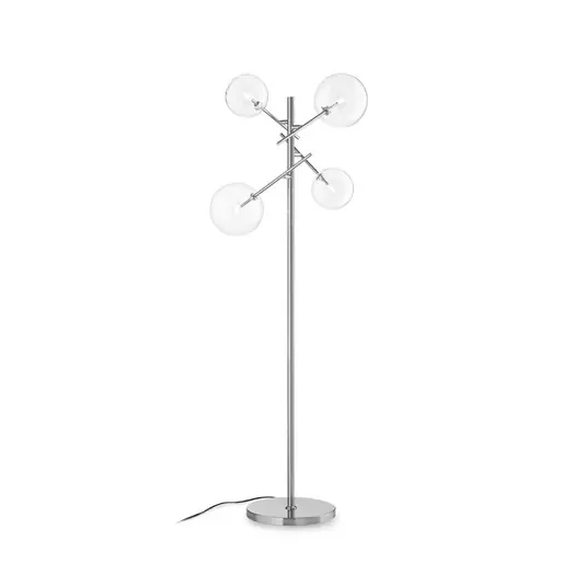 Stojací lampa IDEAL LUX Equinoxe, chrom/čirá, výška 166 cm Pouze Dnes