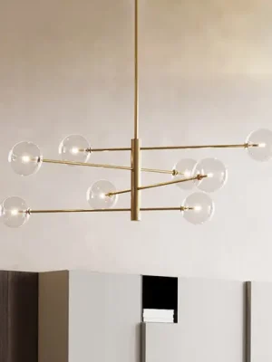 Dokud Zásoby Vydrží Závěsné světlo IDEAL LUX Equinoxe, mosaz/jantar, 8žárovkové