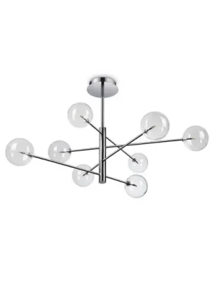 Odeslání Ihned Závěsné světlo IDEAL LUX Equinoxe, chrom/čiré, 8ramenné