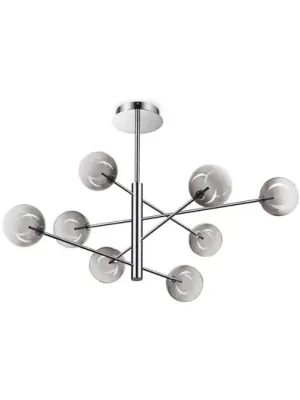 Závěsné světlo IDEAL LUX Equinoxe, chrom/kouřově šedé, 8žárovkové Nízká Cena