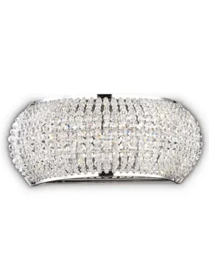 Nástěnné světlo IDEAL LUX Pasha, šířka 25 cm, chromová/čirá Nová Kolekce