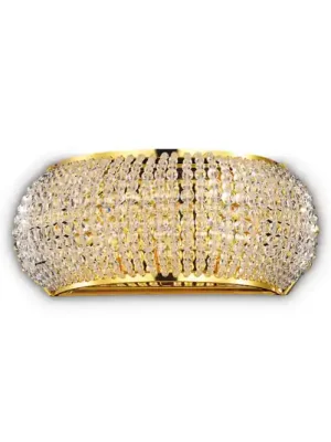 Nakupujte Hned Nástěnné světlo IDEAL LUX Pasha, šířka 25 cm, zlatá/čirá