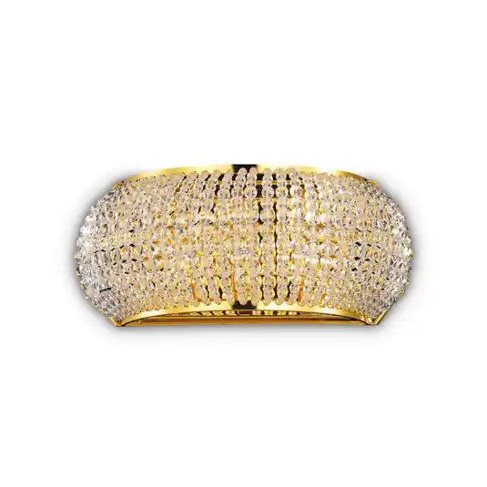 Nakupujte Hned Nástěnné světlo IDEAL LUX Pasha, šířka 25 cm, zlatá/čirá