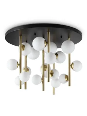 Stropní světlo IDEAL LUX Perlage, mosaz/bílá, Ø 70 cm, 18 žárovek Expresní Doručení