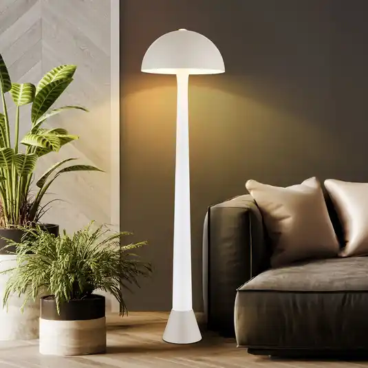Stojací lampa Merlin, písková/bílá, kov, výška 150 cm, E27 Nejprodávanější