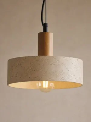 Závěsné světlo Lucande Carlotta, 1 žárovka, Ø 27 cm, béžové, beton Dokud Zásoby Vydrží