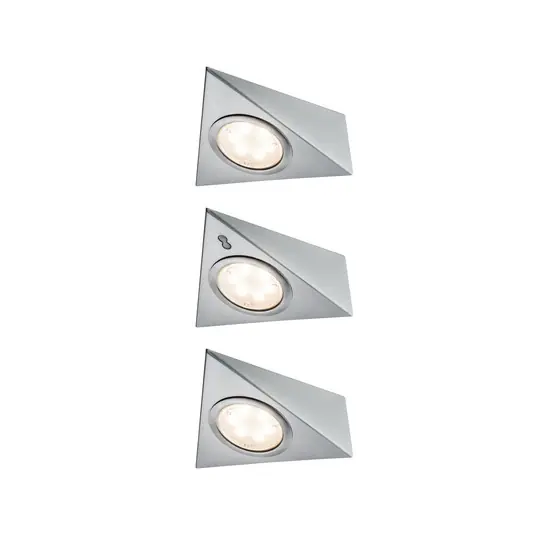 Akce LED svítidlo Paulmann do spodní skříňky, trojúhelníkové, železo, senzor, sada 3