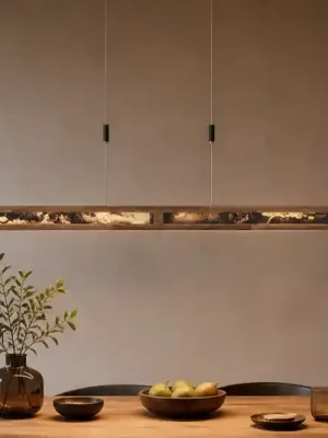 Závěsné světlo Chile XS, dub/barevná břidlice, délka 89 cm Horká Nabídka