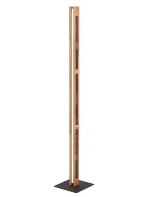 Top Prodej LED stojací lampa Chile se čtyřmi stranami, dub/barevná břidlice, 150 cm