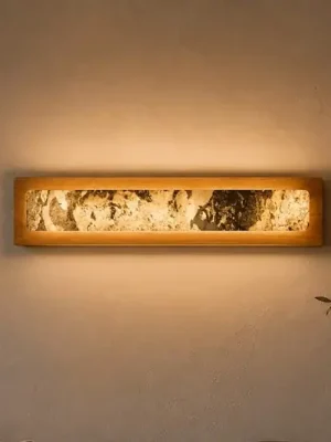 Hit Sezóny LED nástěnné světlo Chile L, dub/barevná břidlice, šířka 20 cm