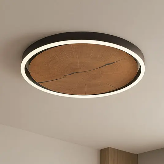 Novinka LED stropní svítidlo Havana M, masivní dřevo/kov, Ø 57 cm