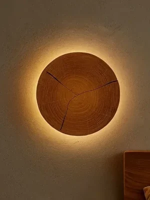 Akce LED nástěnné světlo Havana S, masivní dřevo/kov, Ø 19 cm
