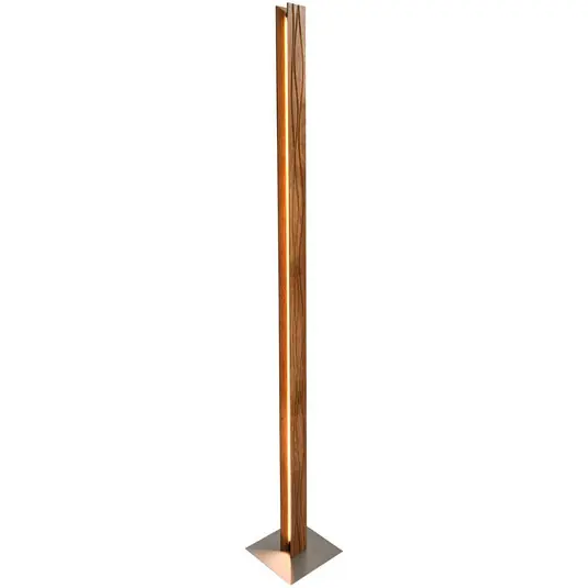 Ihned K Objednání LED stojací lampa Atacama, dub/matný nikl, výška 150 cm, dřevo