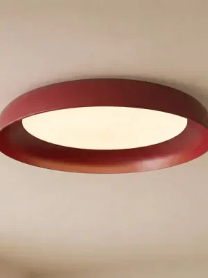 Značkový LED stropní svítidlo Lindby Florie, červené, kov, Ø 40 cm