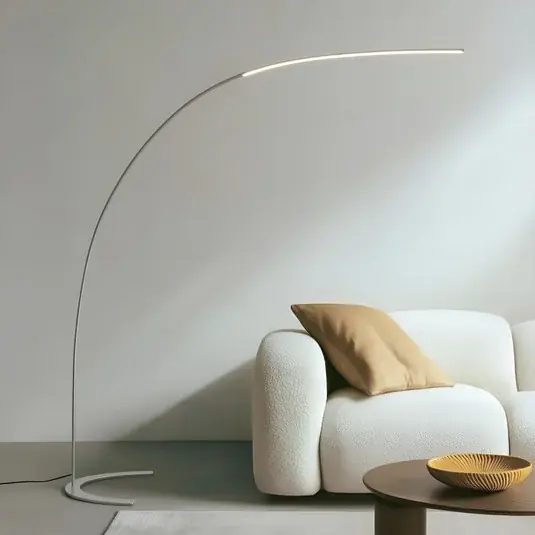 Akce LED stojací lampa Lindby Danua, stříbrná, kov, výška 200 cm