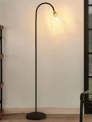 Sezónní Sleva Lucande Anjita stojací lampa, skleněné stínidlo