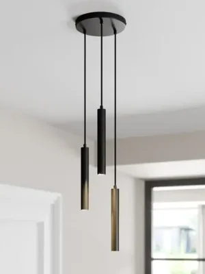 Závěsné svítidlo Arcchio LED Franka, 3 světla, Ø 24 cm, černé Originální