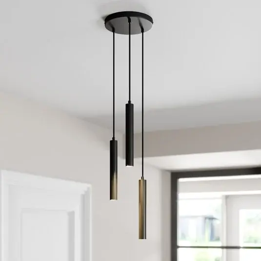 Závěsné svítidlo Arcchio LED Franka, 3 světla, Ø 24 cm, černé Originální