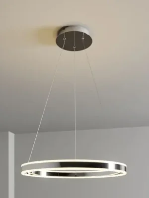 Závěsné svítidlo Lucande LED Lyani, Ø 60 cm, chrom, stmívatelné Nová Kolekce