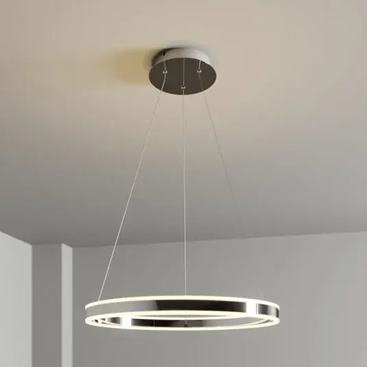 Závěsné svítidlo Lucande LED Lyani, Ø 60 cm, chrom, stmívatelné Nová Kolekce