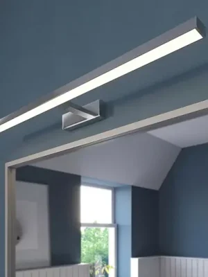 Zlevněný Lindby LED zrcadlové světlo Jukka, 90 cm, chrom, kov, IP44