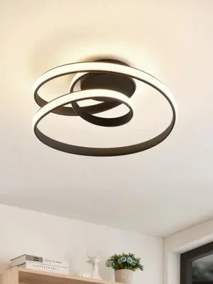 Stropní svítidlo Lucande LED Sakina, černá barva, kov, Ø 48 cm Objednat Nyní