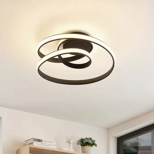 Stropní svítidlo Lucande LED Sakina, černá barva, kov, Ø 48 cm Objednat Nyní