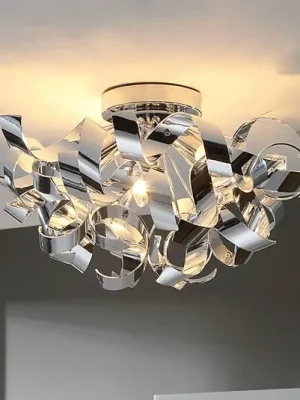 Akce Stropní svítidlo Lindby Elviro, Ø 50 cm, barva chrom, kov