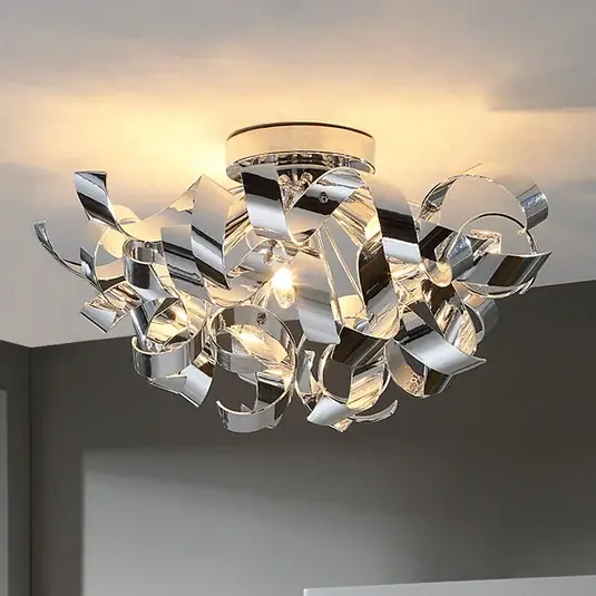 Akce Stropní svítidlo Lindby Elviro, Ø 50 cm, barva chrom, kov